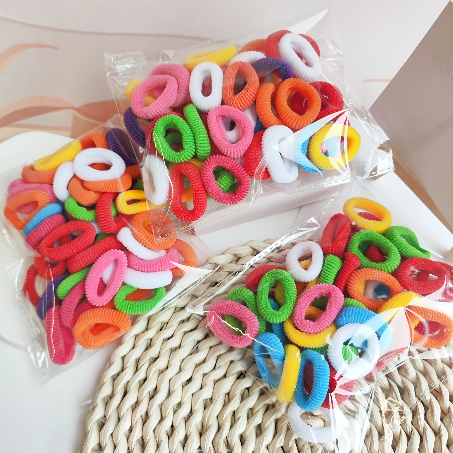 50 Colorful Hair Ties for Girls Seamless Ponytail Holders Hair Accessories