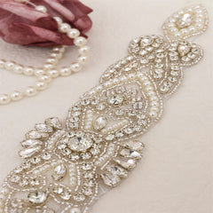 Rhinestone Bridal Belt Wedding Dress Waist Chain Sash Faux Pearl Belt