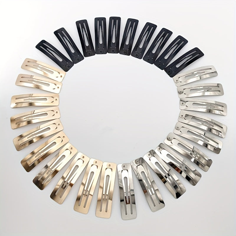 10pcs Solid Hair Snap Clip Casual Daily Headwear for Female
