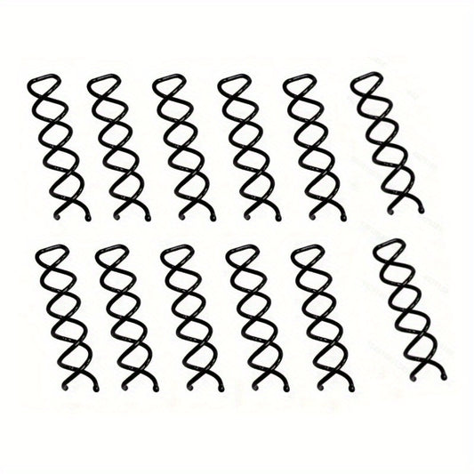 12pcs Spiral Hair Clip Invisible Hair Pin Metal Hairpin For Braids