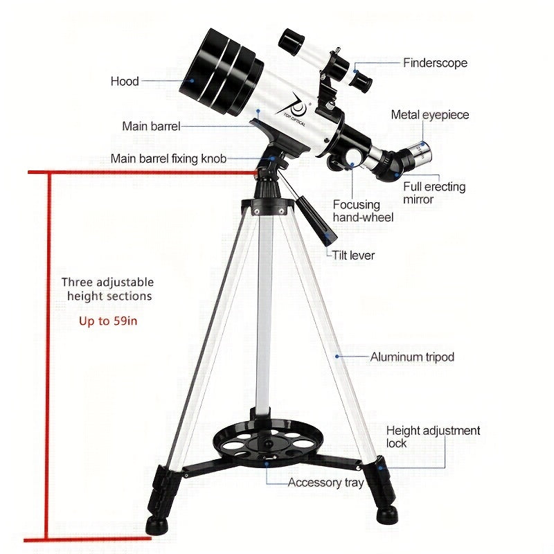 Astronomy Telescope for Kids and Adults Refractor with Tripod