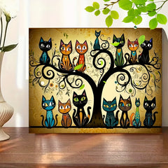 DIY Paint by Numbers Kit Tree Cat Relax Coloring Craft Ideal Gift