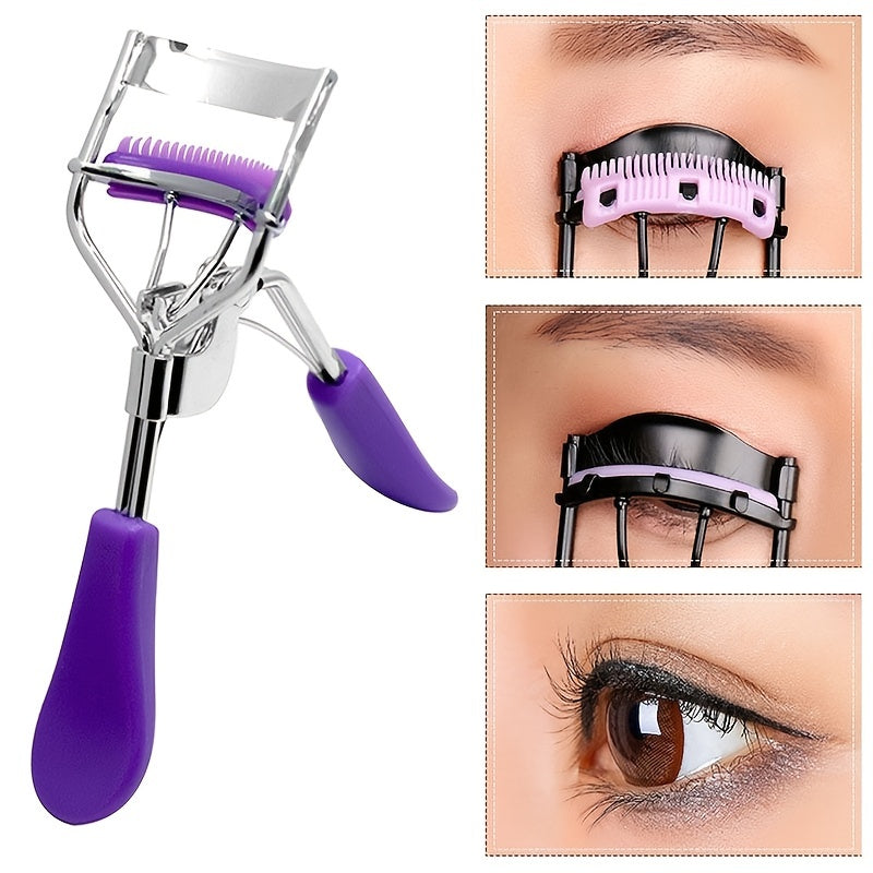 Stainless Steel Eyelash Curler With Built In Comb Pinch