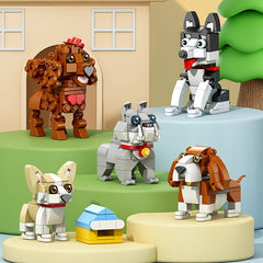 Dog Pet Building Blocks Cartoon Animal Models Assembly Toy