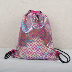 Colorful Print Drawstring Swim Gear Backpack Lightweight Waterproof Swimming Bag