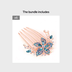 Vintage Flower Crystal Rhinestone Hair Side Comb Hairpin Hair Accessories