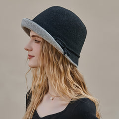 Women's Wool Fisherman Hat Solid Winter Warm
