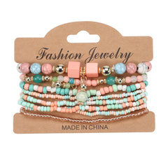 Colorful Bohemian Beaded Bracelet Stackable Hand Jewelry