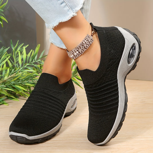 Women's Air Cushion Sole Slip-On Sneakers Low Top Casual Shoes