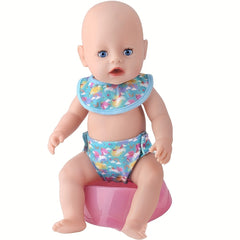18" Doll Clothes Set Bibs and Underwear Outfit Ideal Gift for Kids 3-6