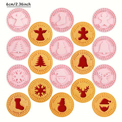 9pcs Christmas Sandwich Biscuit 3D Cookie Press Mold Set