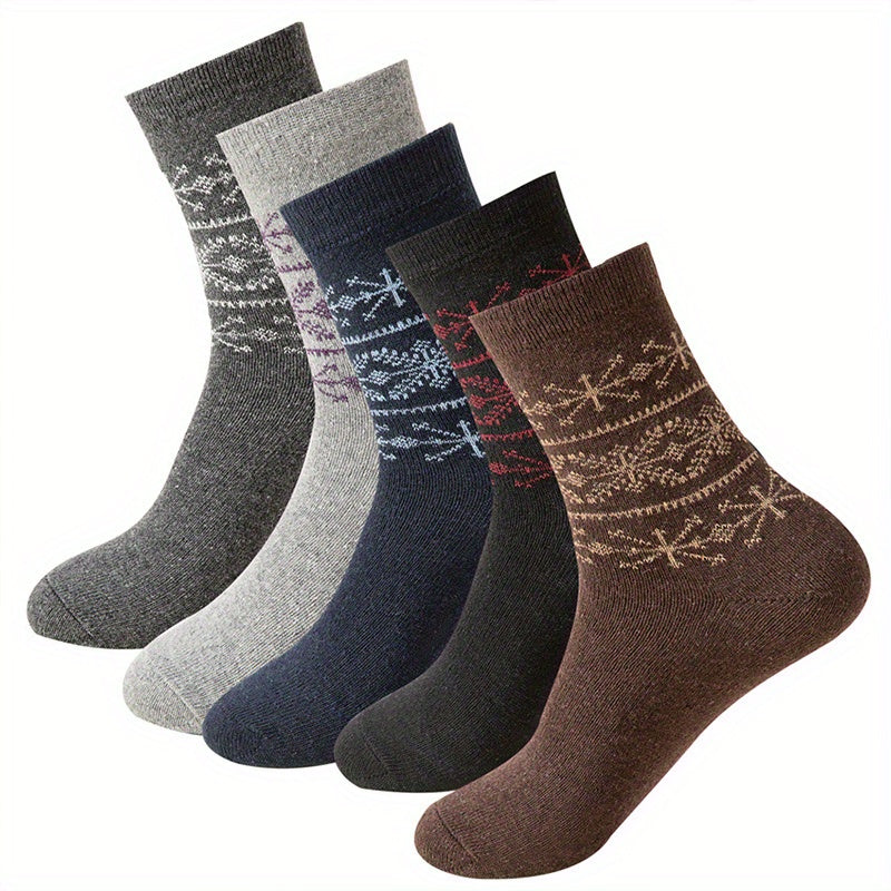 Snowflake Print Mid Tube Socks Women's Stockings