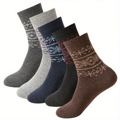 Snowflake Print Mid Tube Socks Women's Stockings