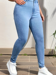  Button Fly High Stretch Slim Fit Denim Pants