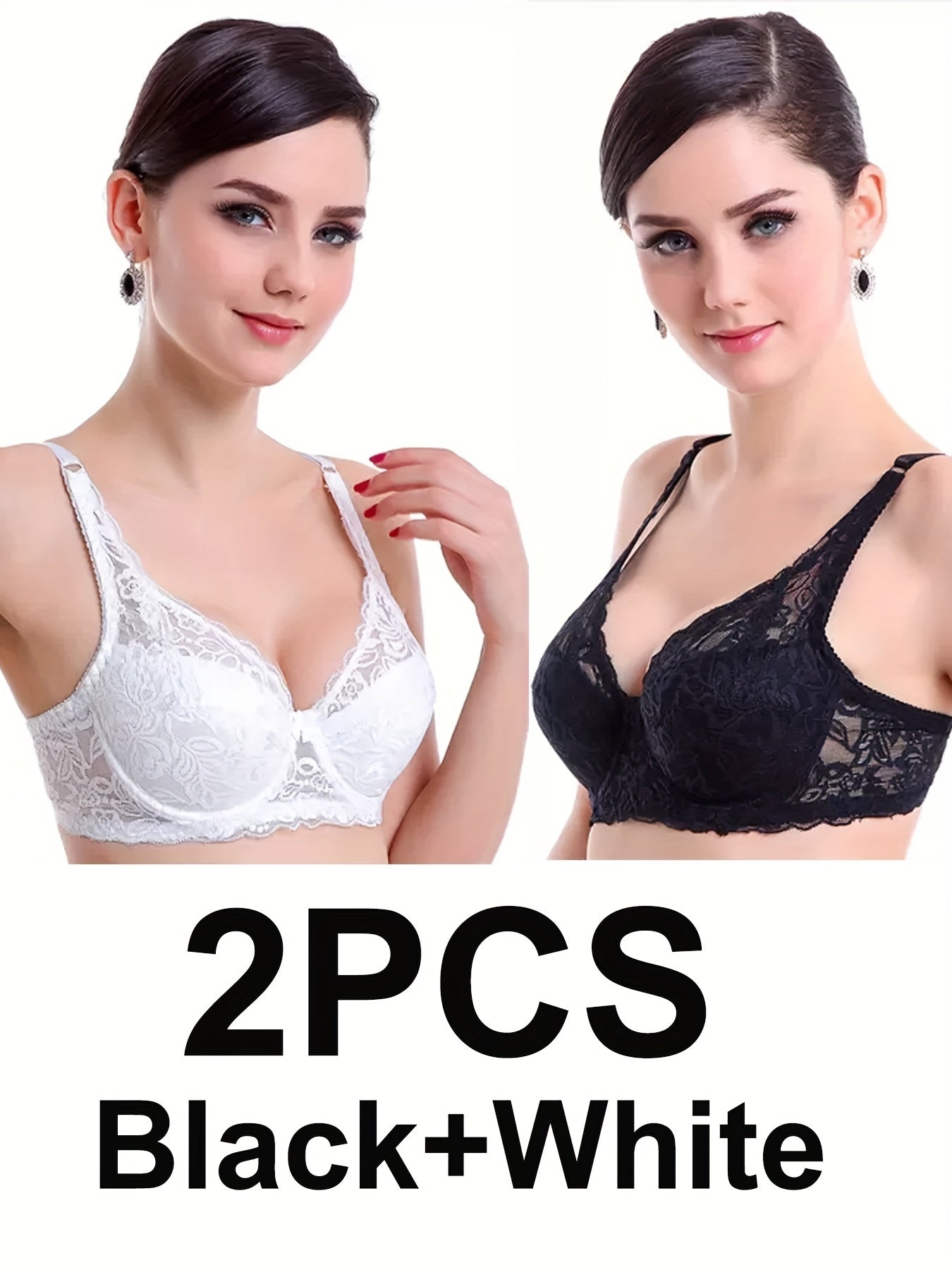 Floral Lace Push Up Bras Bow Tie Intimates Women's Lingerie