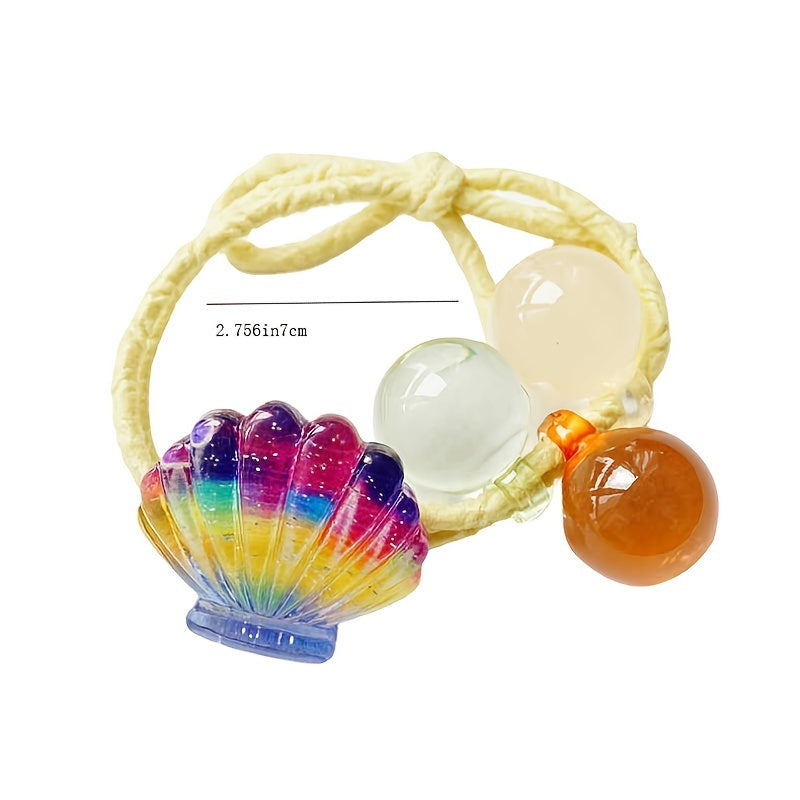 Colorful Shell Fruit Hair Ring Small Fresh Beads