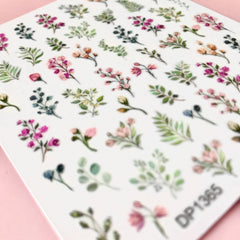 Flower Leaves Nail Stickers Wildflower Nail Tattoos