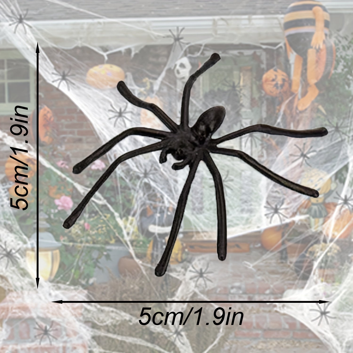 100pcs Halloween Spooky Plastic Spiders Scary Toy Kids Party Decor