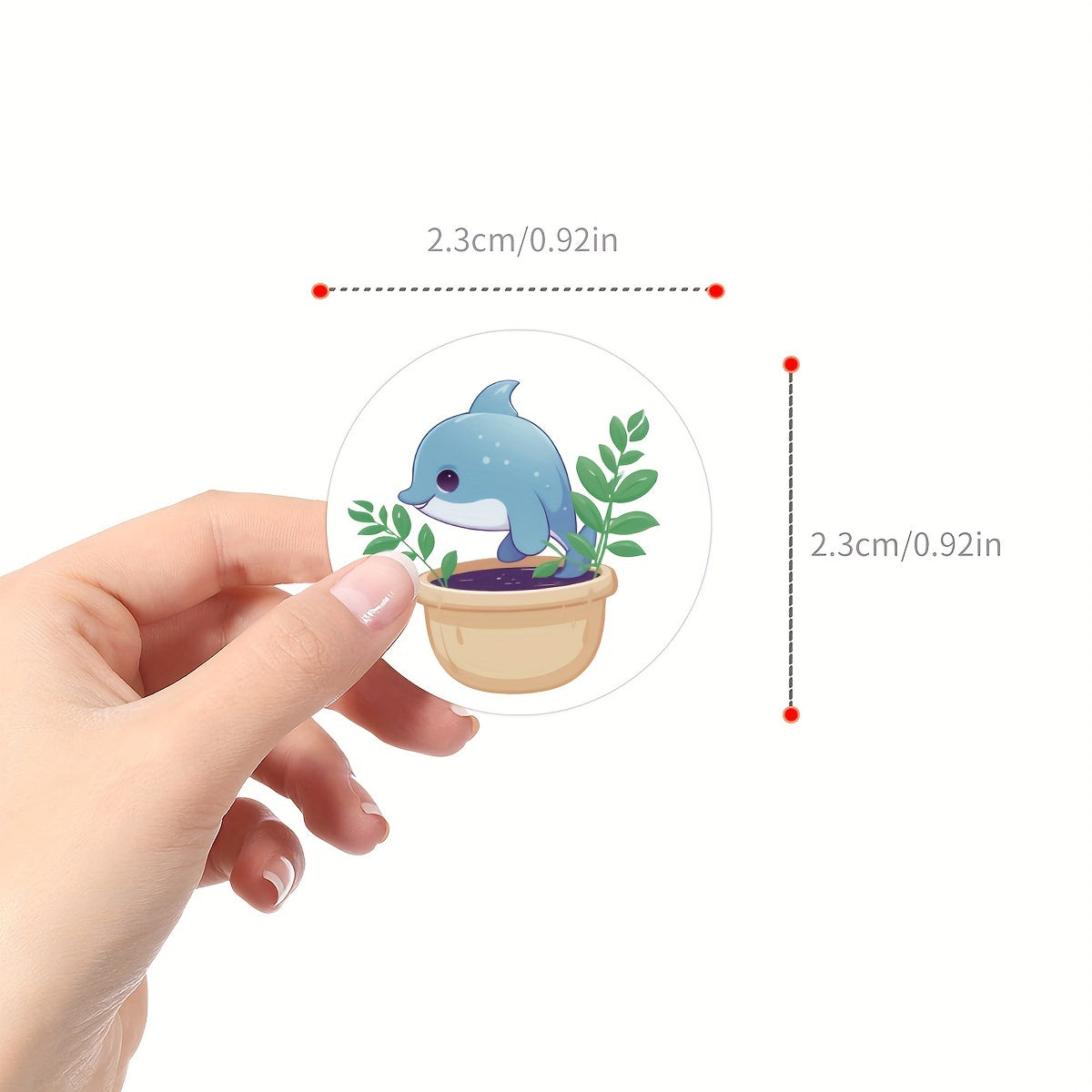500pcs Potted Animals Stickers Roll Vinyl Scrapbook Journal Laptop