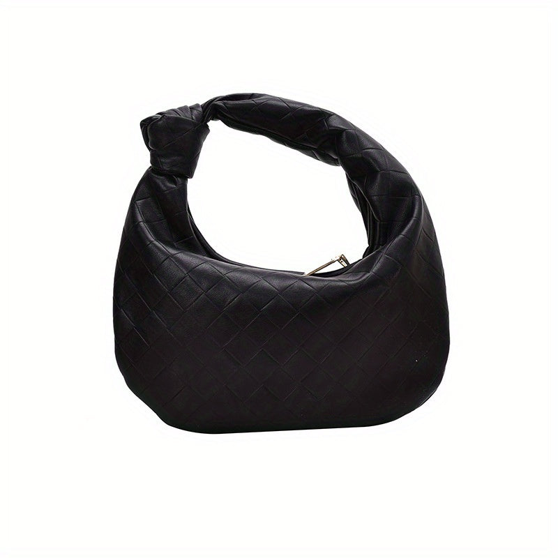 Mini Knotted Crescent Hobo Bag Solid Shoulder Bag