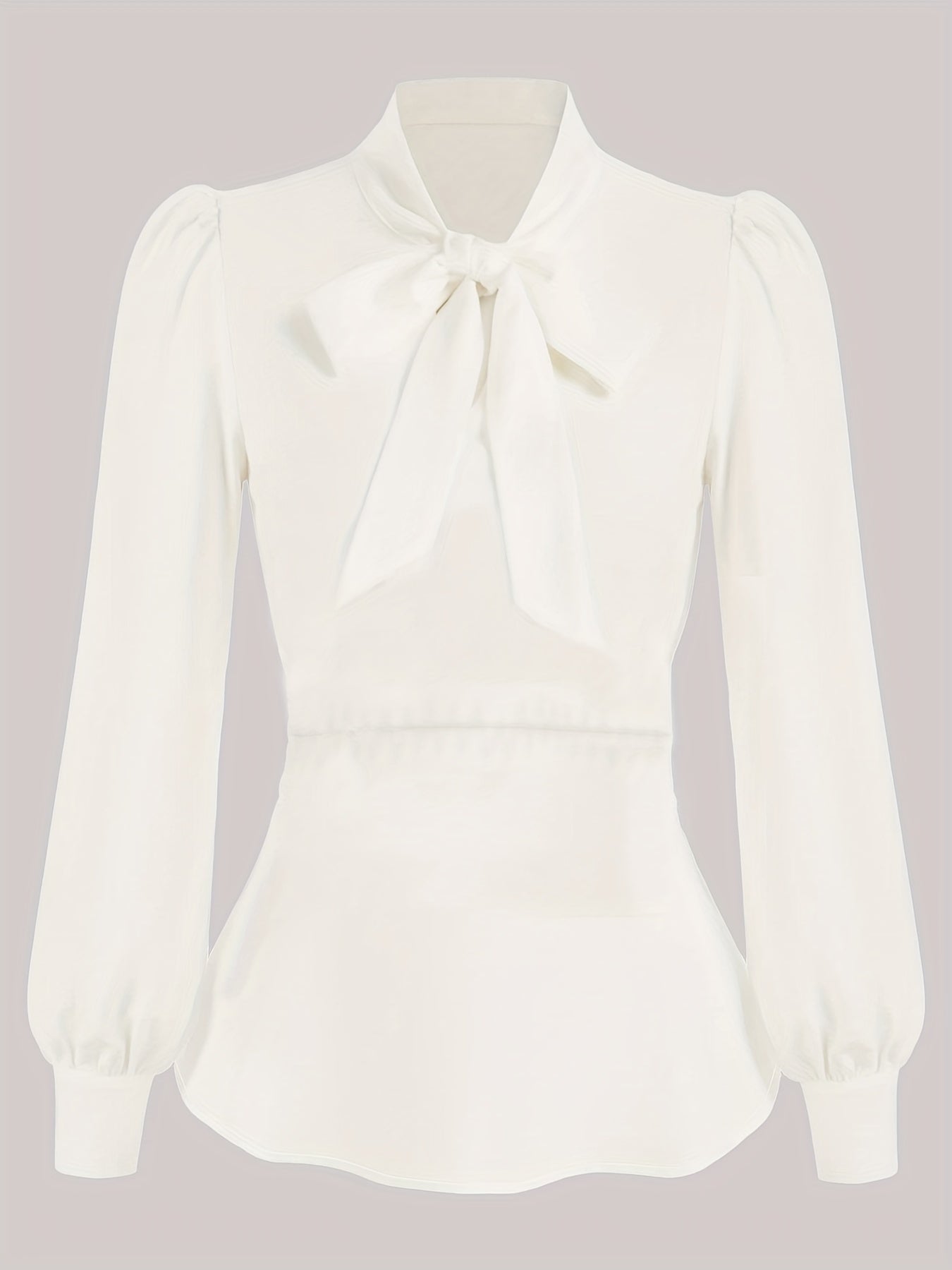  Tie Neck Peplum Shirt Top