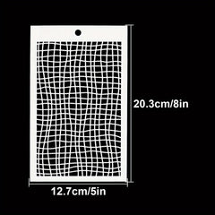 Wave Grid Stencils for DIY Art Painting on Wood Canvas Paper Fabric Wall