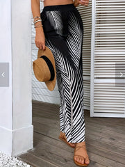 Tropical Print Wide Leg Trousers