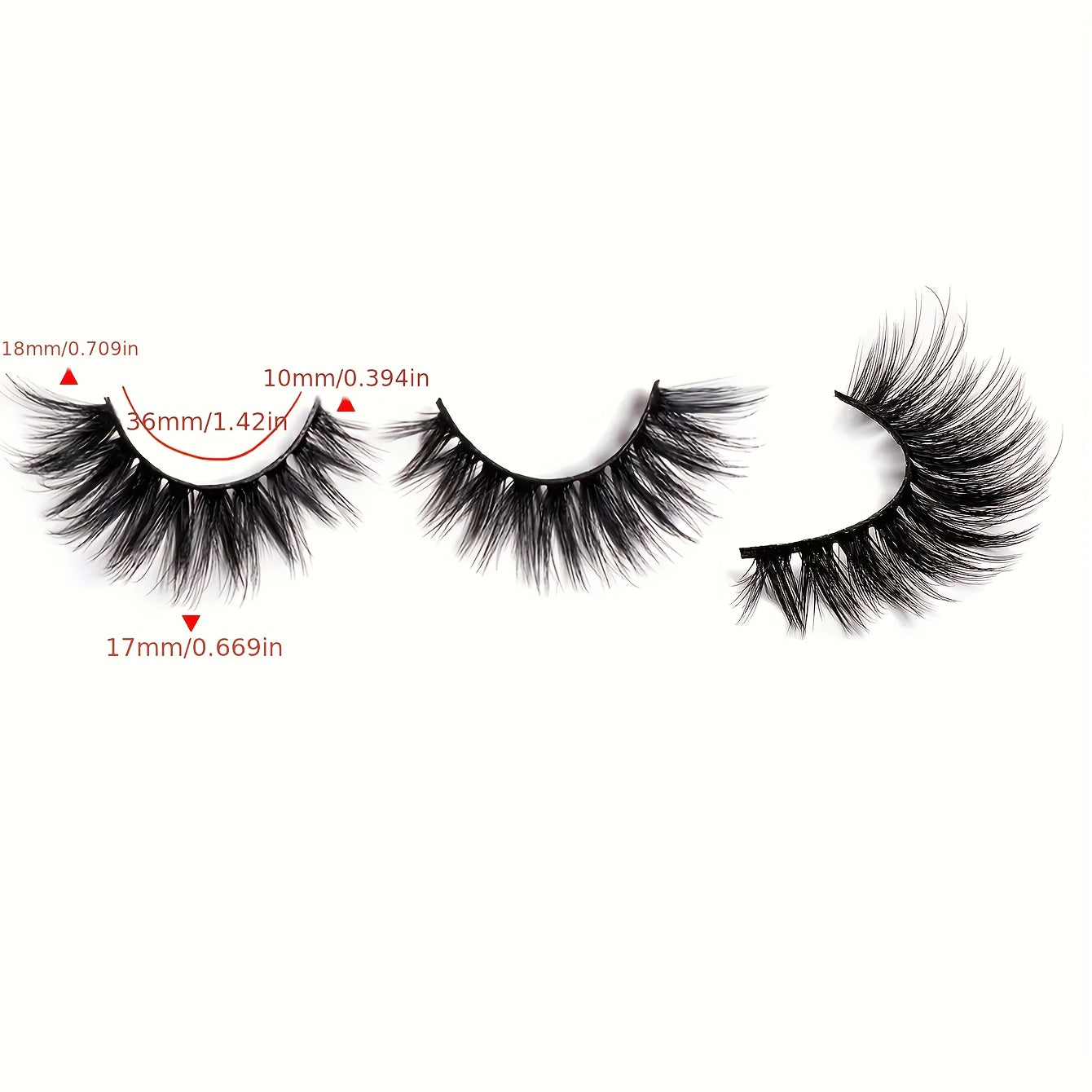 17mm Full Strip Eyelashes Fluffy Wispy False Eyelashes