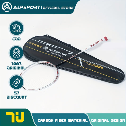 ALPSPORT TJ 7U 100 Carbon Badminton Racket + Bag + Overgrip