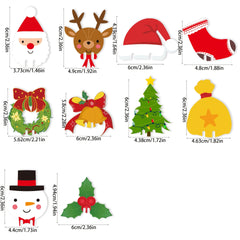 100pcs Christmas Theme Wine Glass Decoration Cards