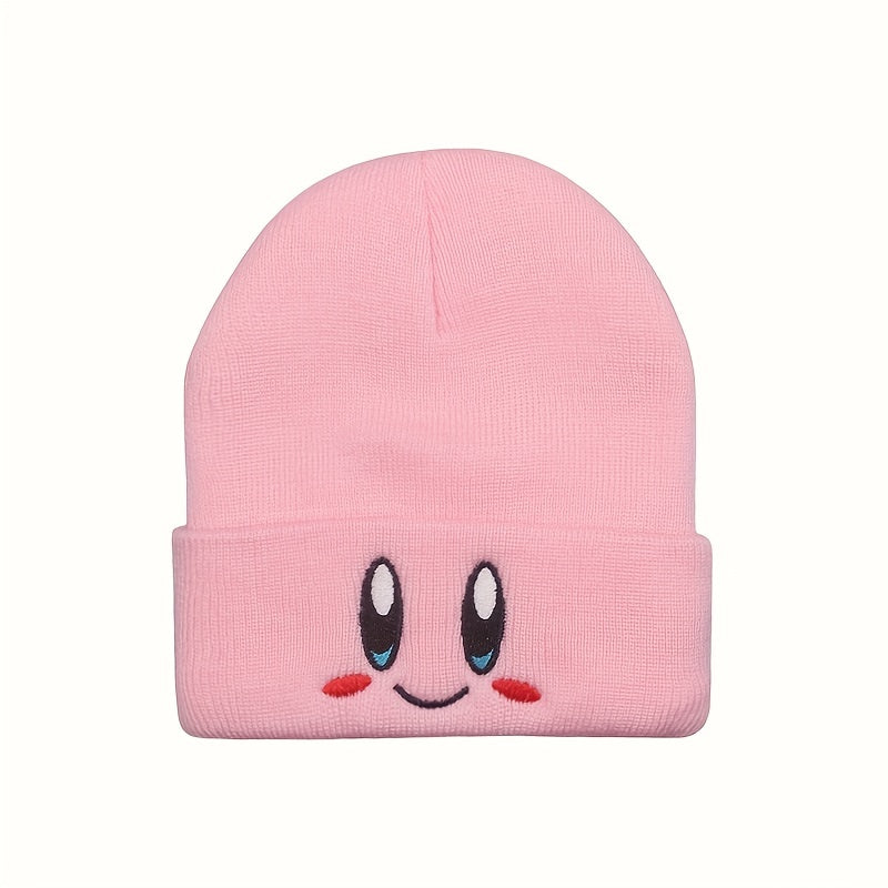 Smiling Face Eyes Embroidery Woolen Hat for Men