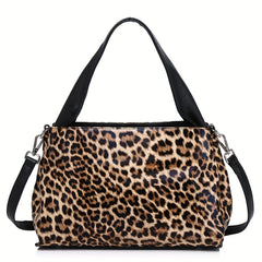 Leopard Print Leather Women's Shoulder Bag