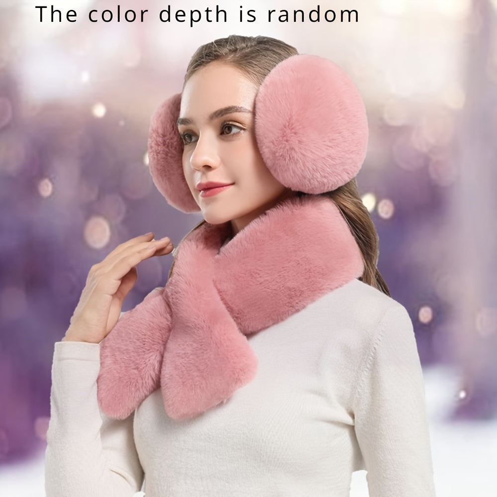 Winter Fashion Plush Scarf & Earmuffs Set for Men