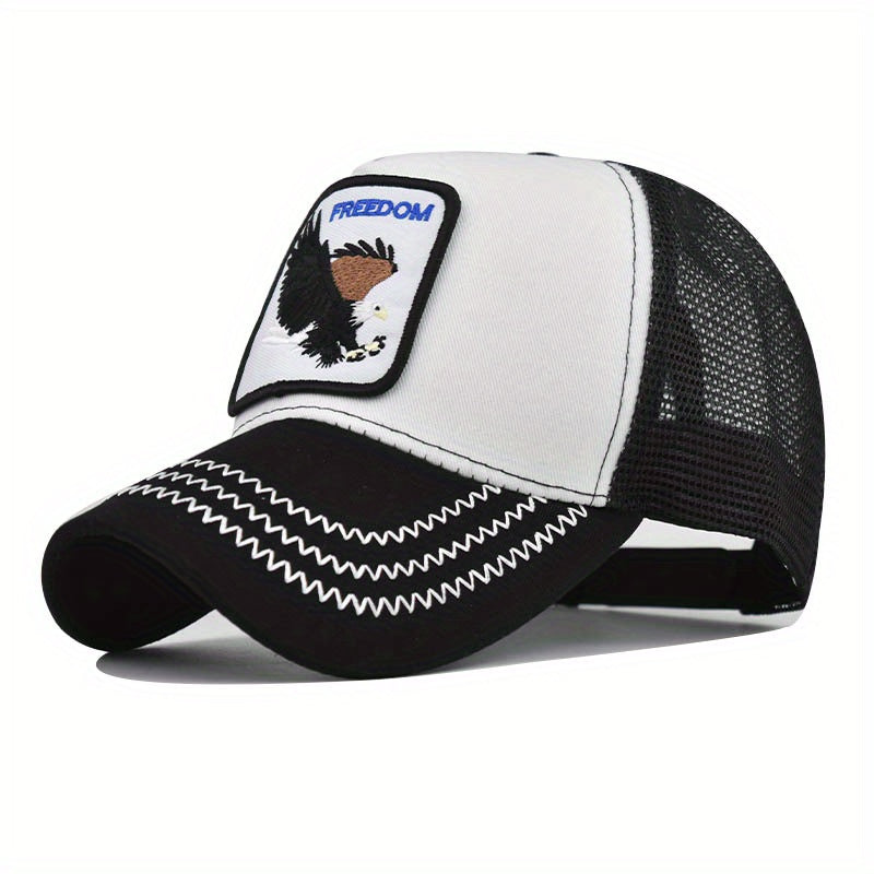 FREEDOM Eagle Trucker Hat Mesh Baseball Cap Adjustable Sunshade Dad Hat