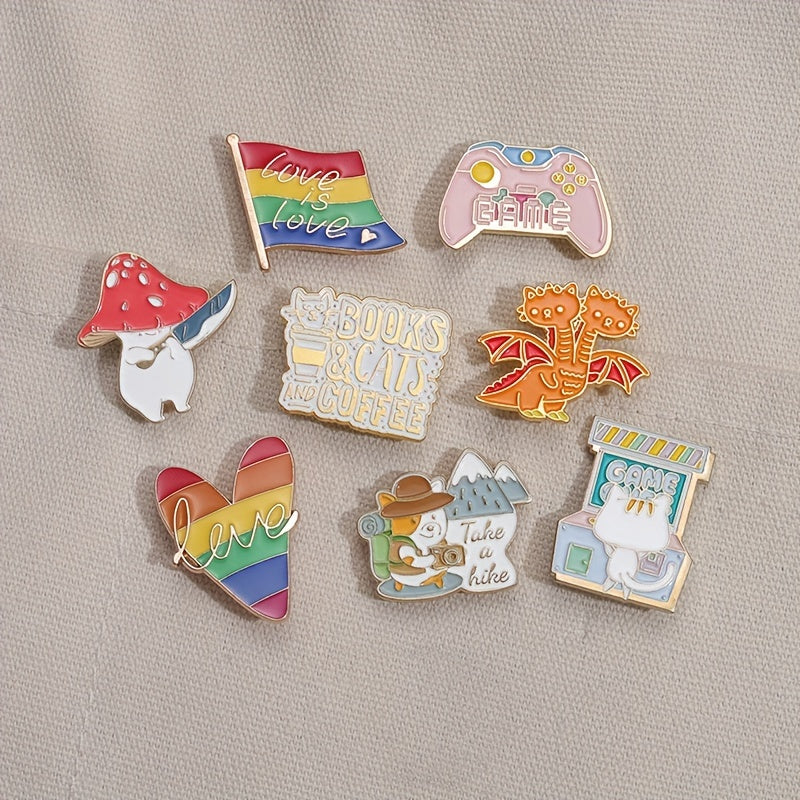 Creative Blind Box Cartoon Brooch Pins Set for Men