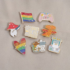 Creative Blind Box Cartoon Brooch Pins Set for Men