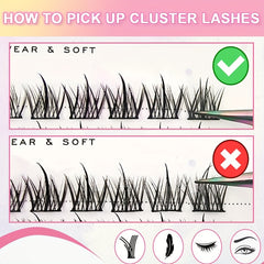 C Curl 30 Cluster False Eyelashes 11 13mm Segmented Lashes
