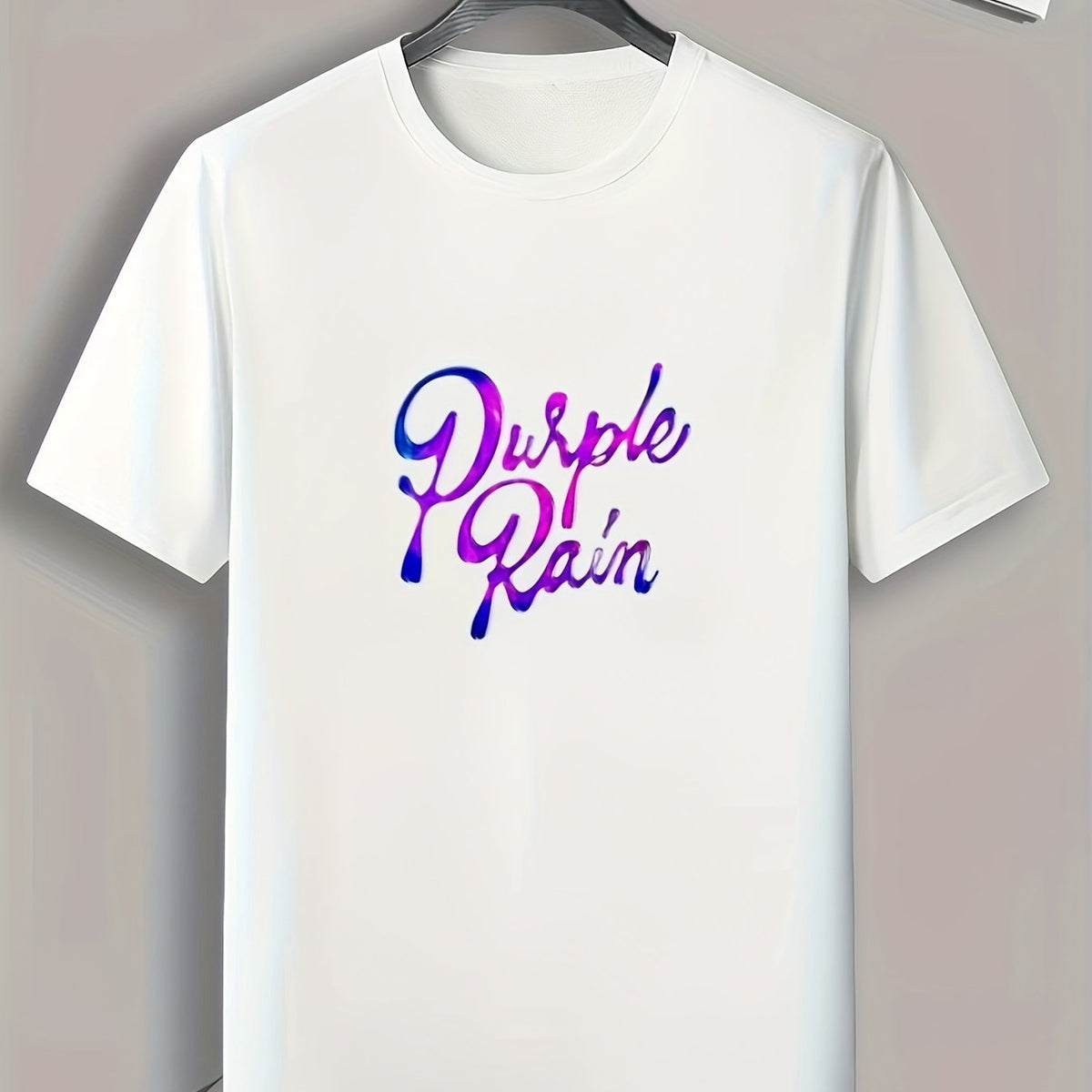 Purple Rain Print Men's Graphic T shirt for Summer