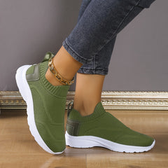 Mesh Breathable Low Top Sneakers Solid Running Shoes Women's Footwear
