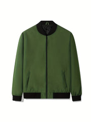Men's Lightweight Baseball Collar Zipper Jacket Coat
