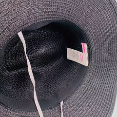 Men's Paper Straw Hat Elegant Flat Brim Sun Hat Beach Jazz Hat