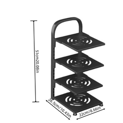 Multifunctional Kitchen Floor Storage Rack - Cabinet Pot Pan Lid Organizer