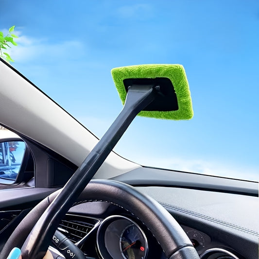 Car Window Cleaner Water Mist Removal Microfiber Towel Head Rotatable