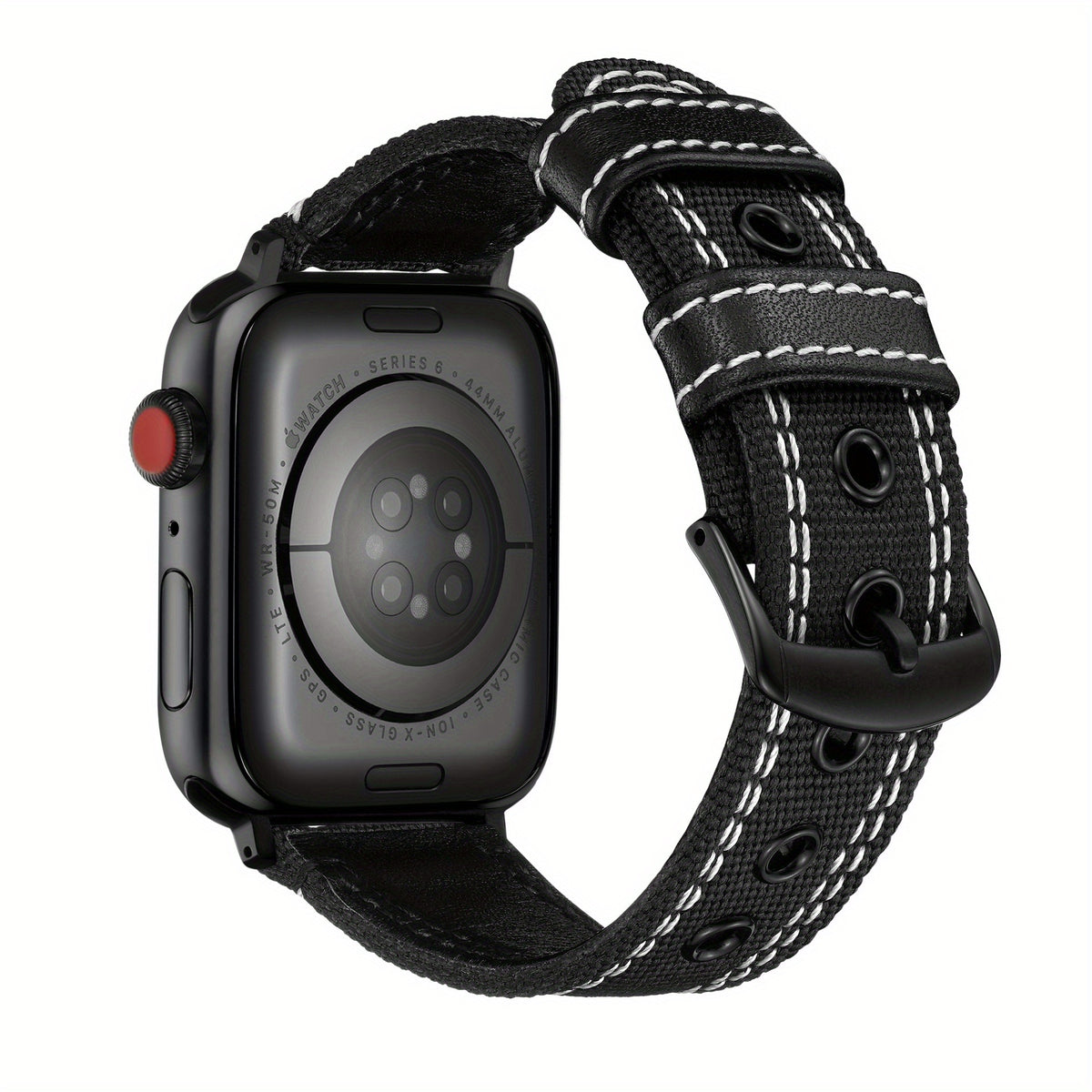Nylon Spliced Cowhide Watch Strap for Smart Watch