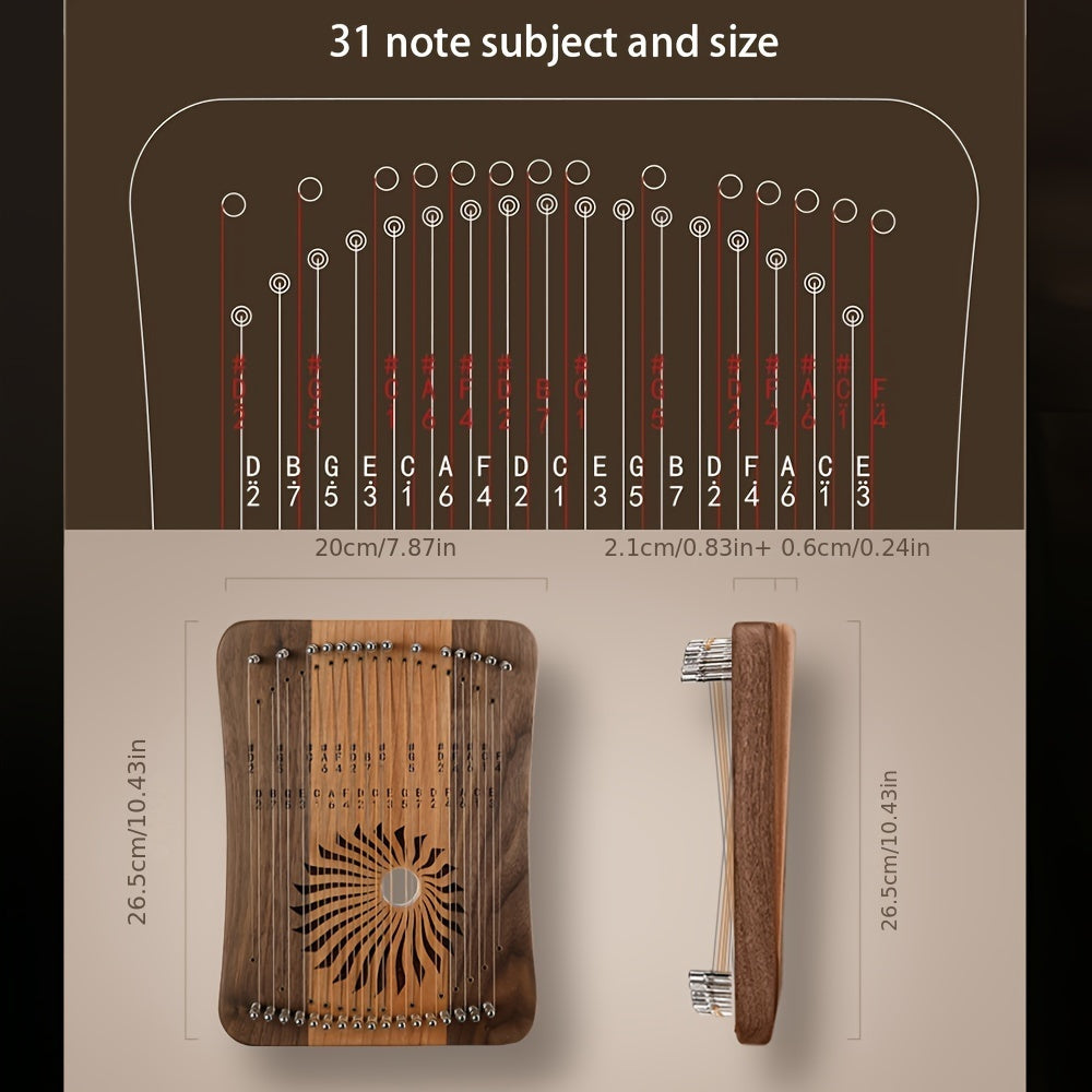 Hluru Lyre 17 31 Stringed Lyre Finger Playing Strings Thumb Piano Veneer Harp
