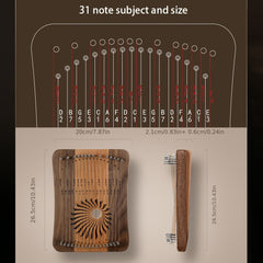 Hluru Lyre 17 31 Stringed Lyre Finger Playing Strings Thumb Piano Veneer Harp