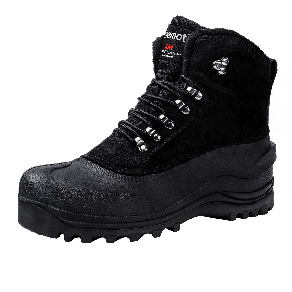 Men's Warm Waterproof Snow Boots Fluffy Lining Non Slip Winter Shoes