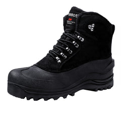 Men's Warm Waterproof Snow Boots Fluffy Lining Non Slip Winter Shoes