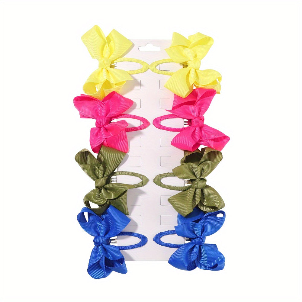 8pcs Bow Hair Clips for Baby Girls