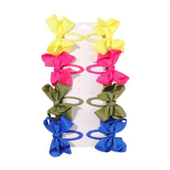 8pcs Bow Hair Clips for Baby Girls
